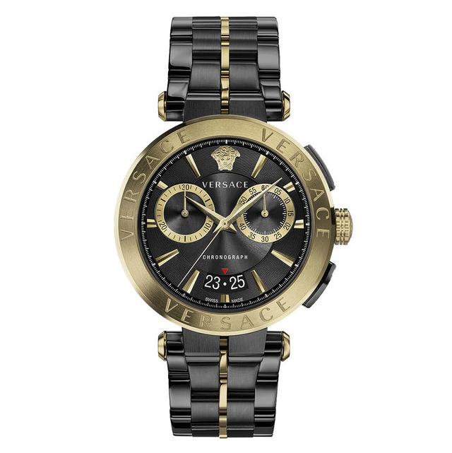 Versace Men's Watch Chronograph Aion Two Tone Black VE1D01620