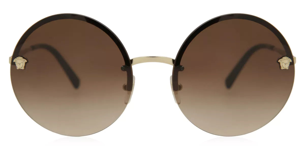 Versace Women's Sunglasses Round Gold/Brown VE2176125213
