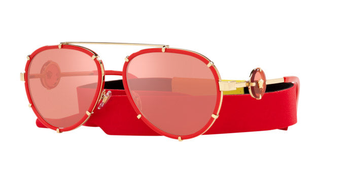 Versace Women's Sunglasses Pilot Red/Pink Mirror VE22321472C8