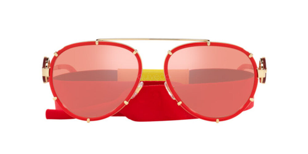 Versace Women's Sunglasses Pilot Red/Pink Mirror VE22321472C8