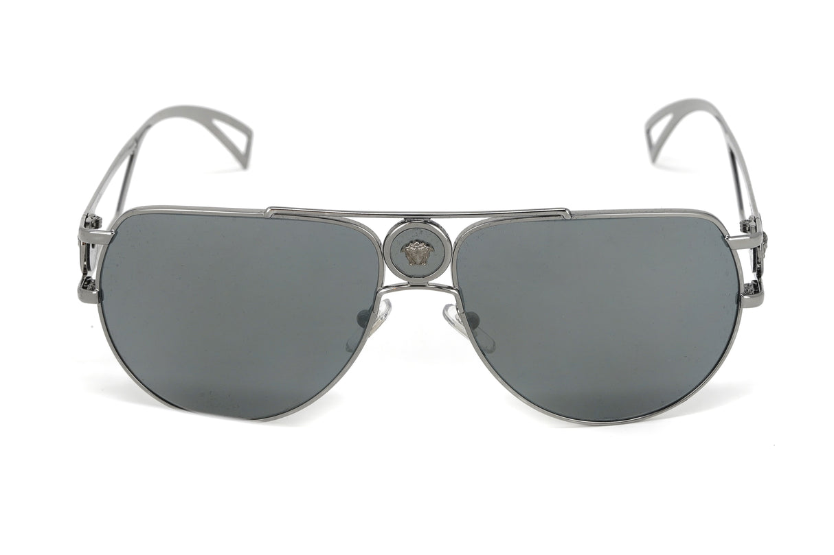 Versace Men's Sunglasses Medusa Pilot Silver Mirror VE222510016G