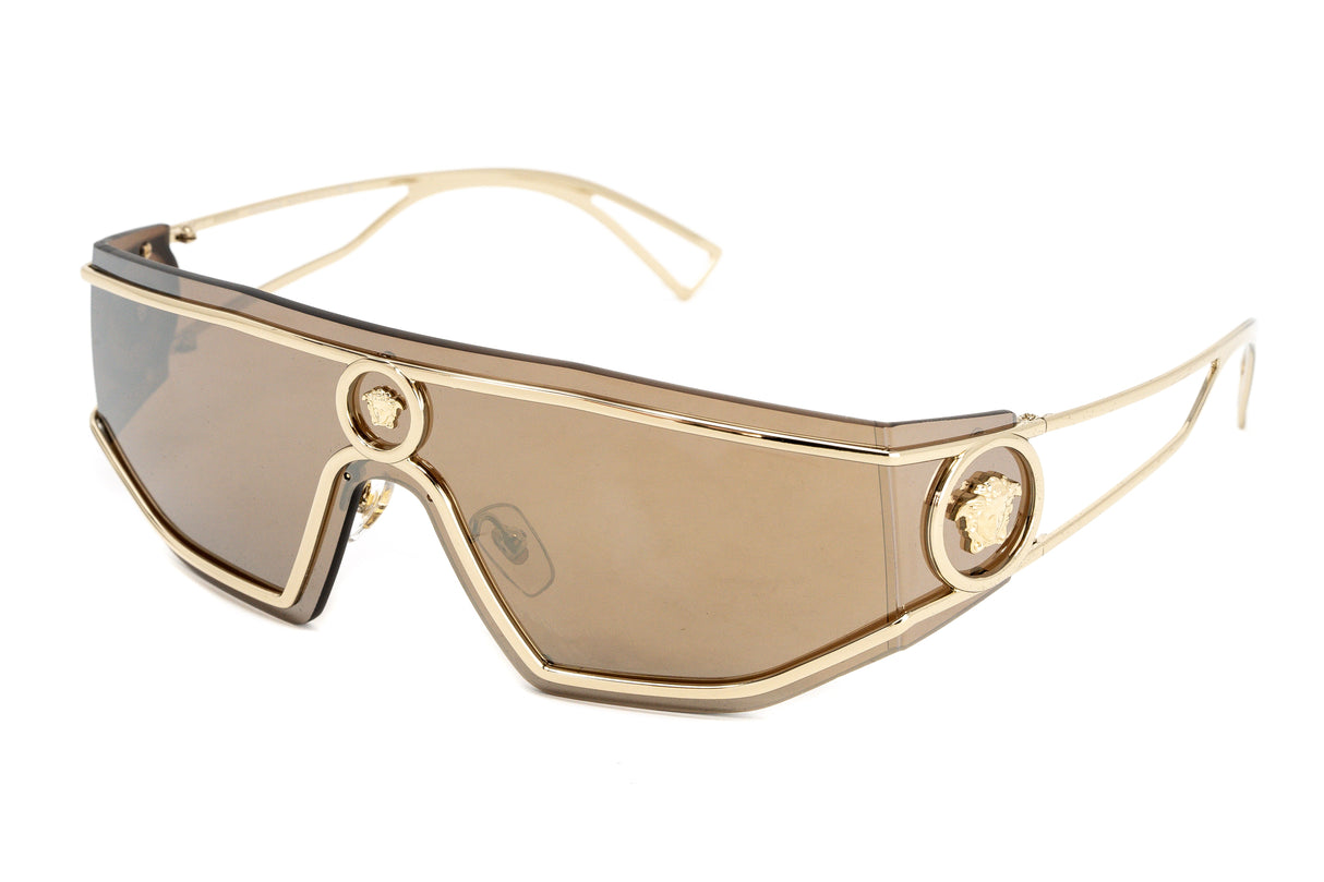 Versace Unisex Sunglasses Rimless Shield Gold VE222612527P