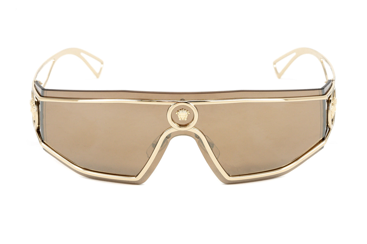 Versace Unisex Sunglasses Rimless Shield Gold VE222612527P