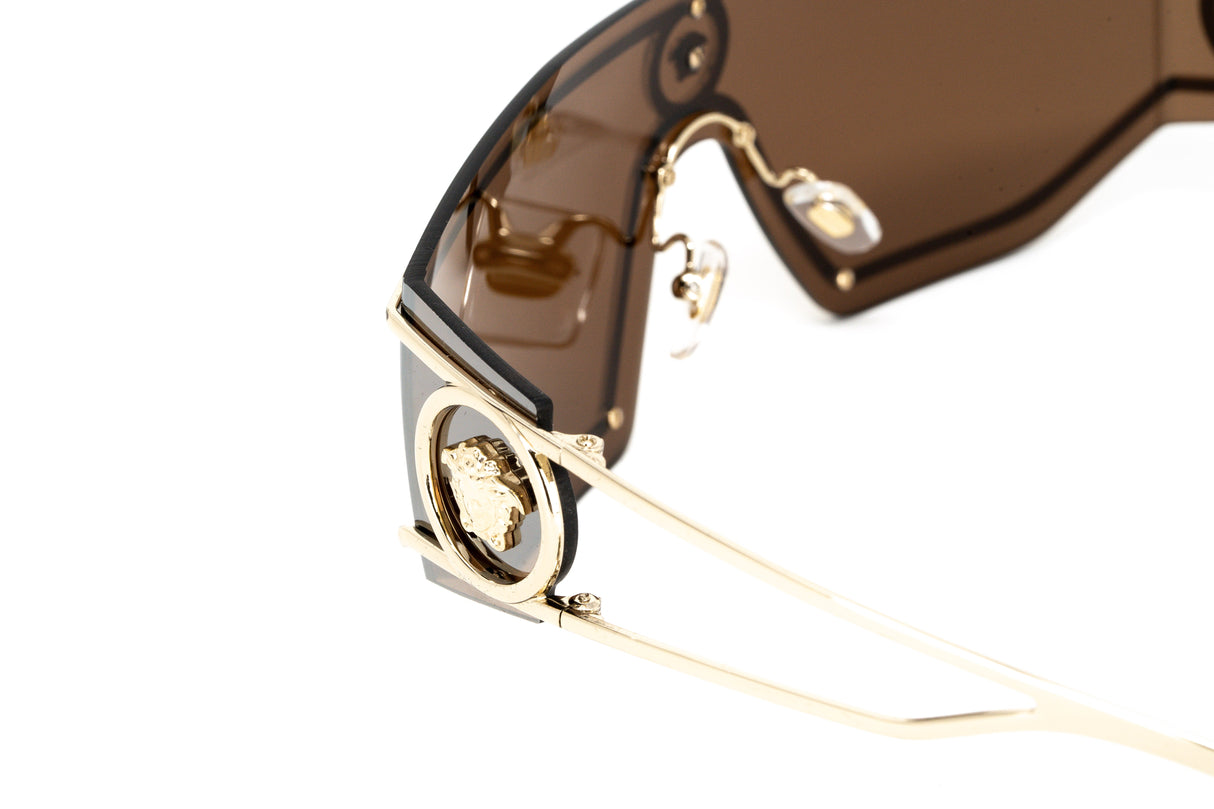 Versace Unisex Sunglasses Rimless Shield Gold VE222612527P
