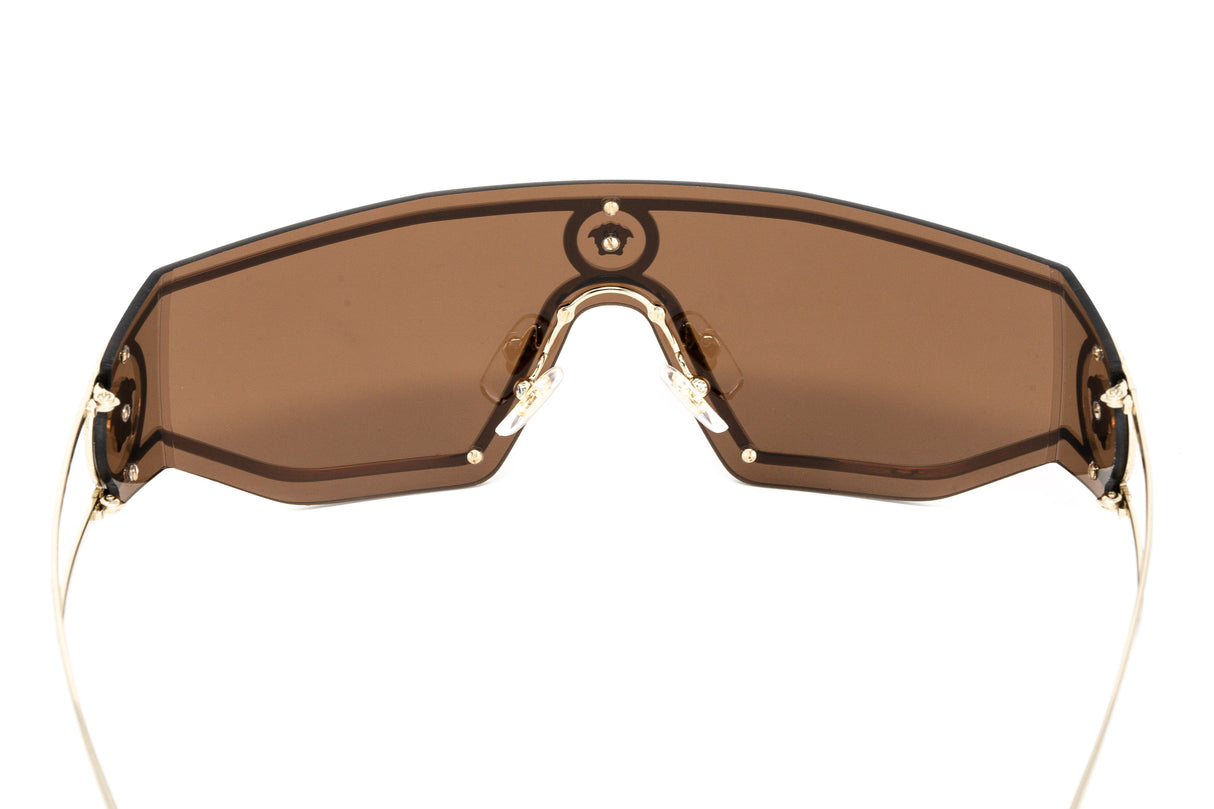 Versace Unisex Sunglasses Rimless Shield Gold VE222612527P