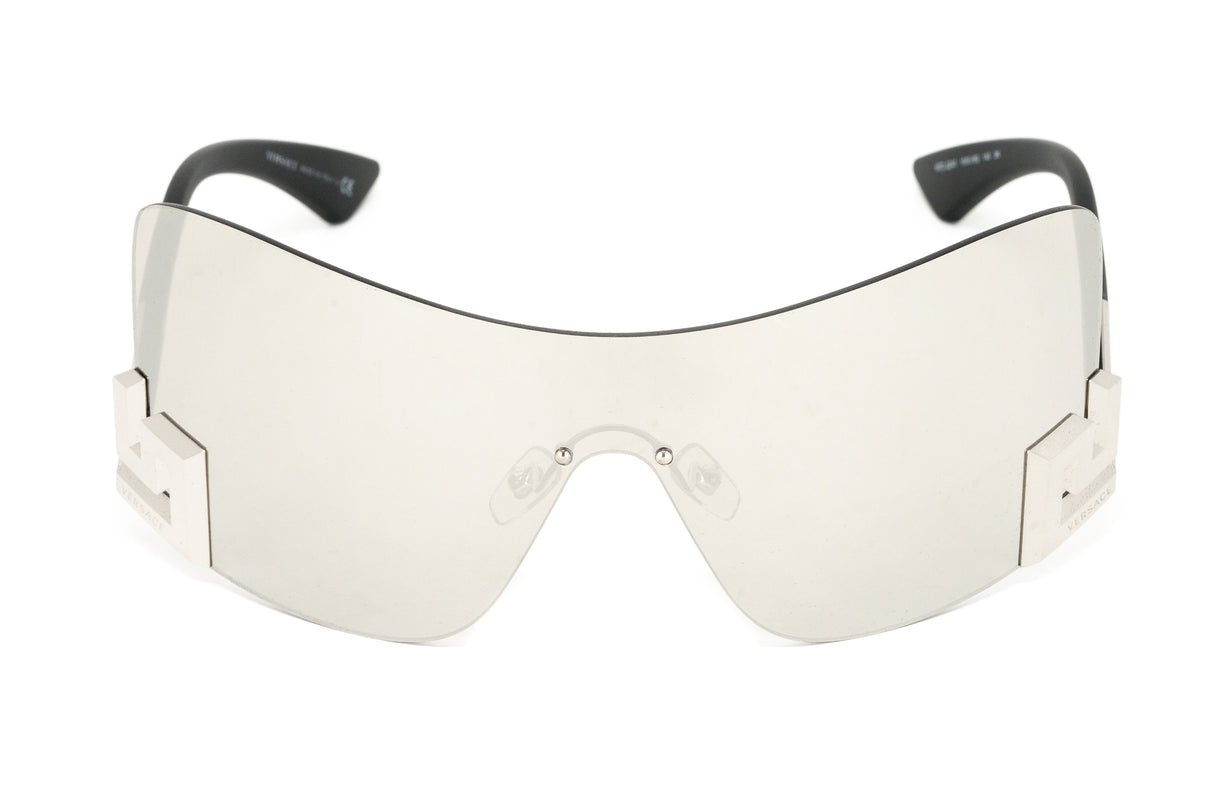 Versace Women's Sunglasses Rimless Shield Silver VE224010006G