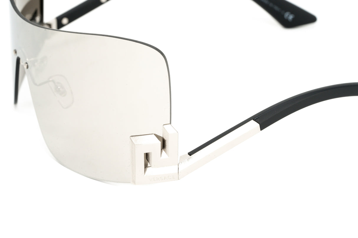 Versace Women's Sunglasses Rimless Shield Silver VE224010006G