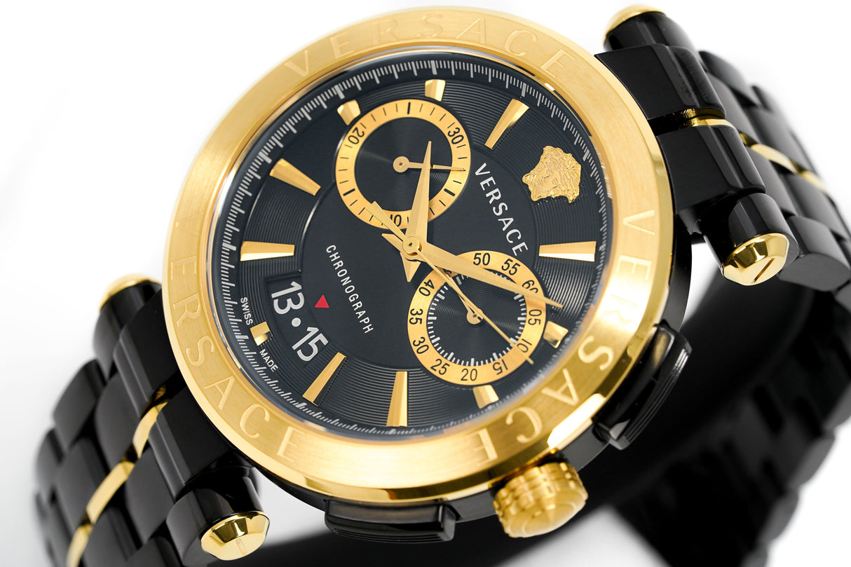 Versace Men's Watch Chronograph Aion Two Tone Black VE1D01620