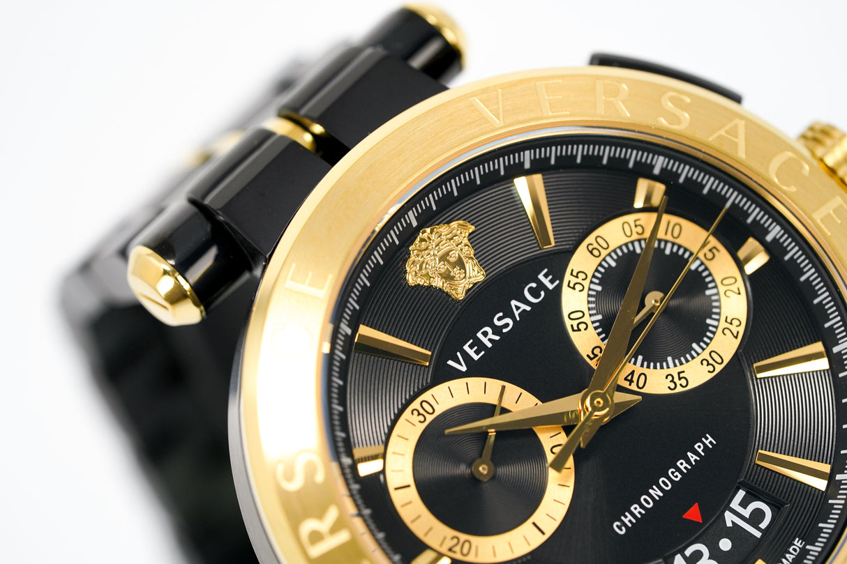 Versace Men's Watch Chronograph Aion Two Tone Black VE1D01620