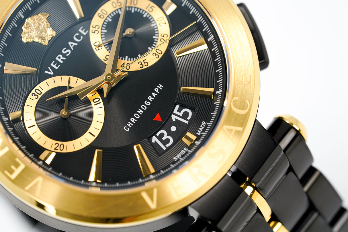 Versace Men's Watch Chronograph Aion Two Tone Black VE1D01620
