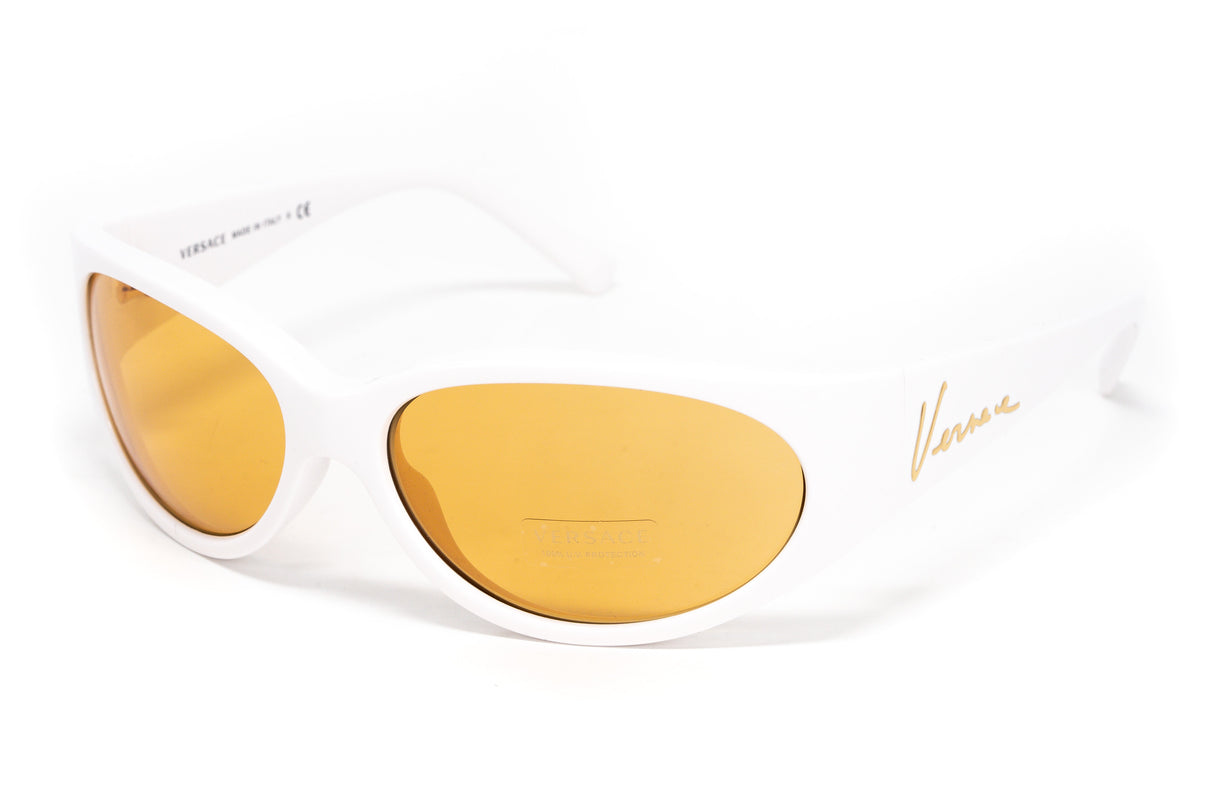Versace Women's Sunglasses Cat Eye White/Yellow VE4386401/7