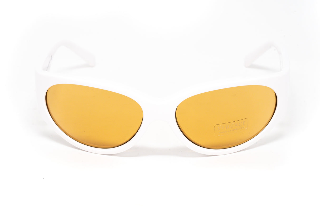 Versace Women's Sunglasses Cat Eye White/Yellow VE4386401/7