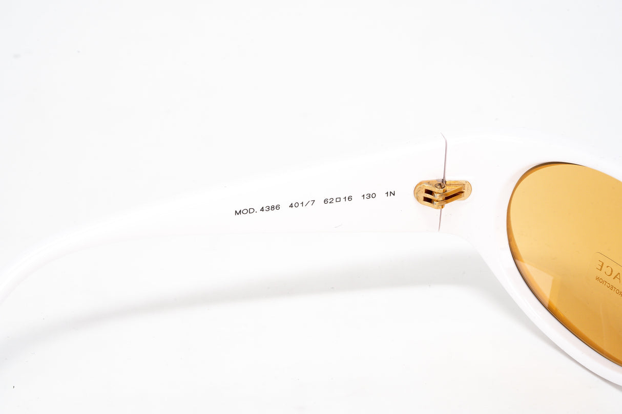 Versace Women's Sunglasses Cat Eye White/Yellow VE4386401/7