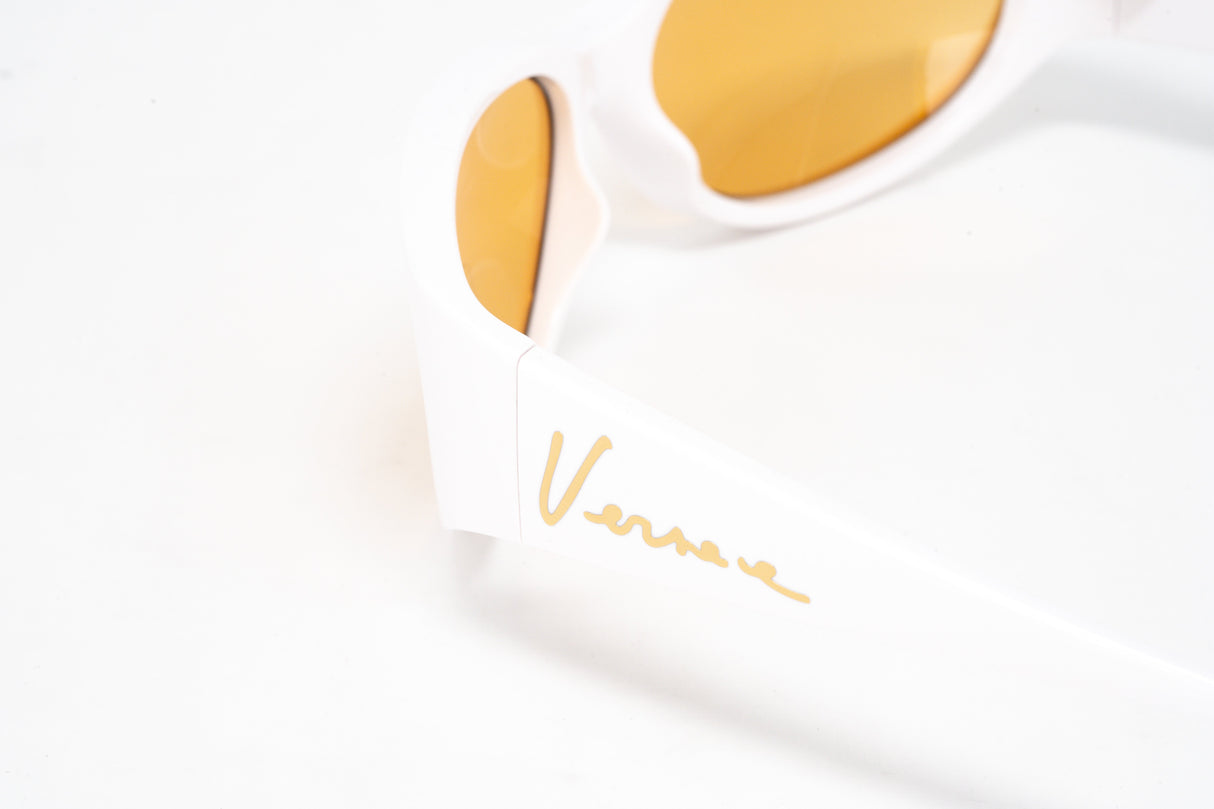 Versace Women's Sunglasses Cat Eye White/Yellow VE4386401/7