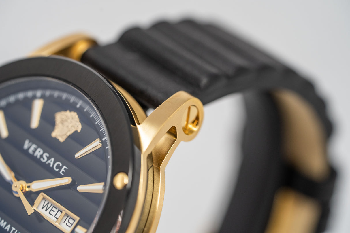 Versace Automatic Watch Theros Day Date Black and Gold VEDX00419