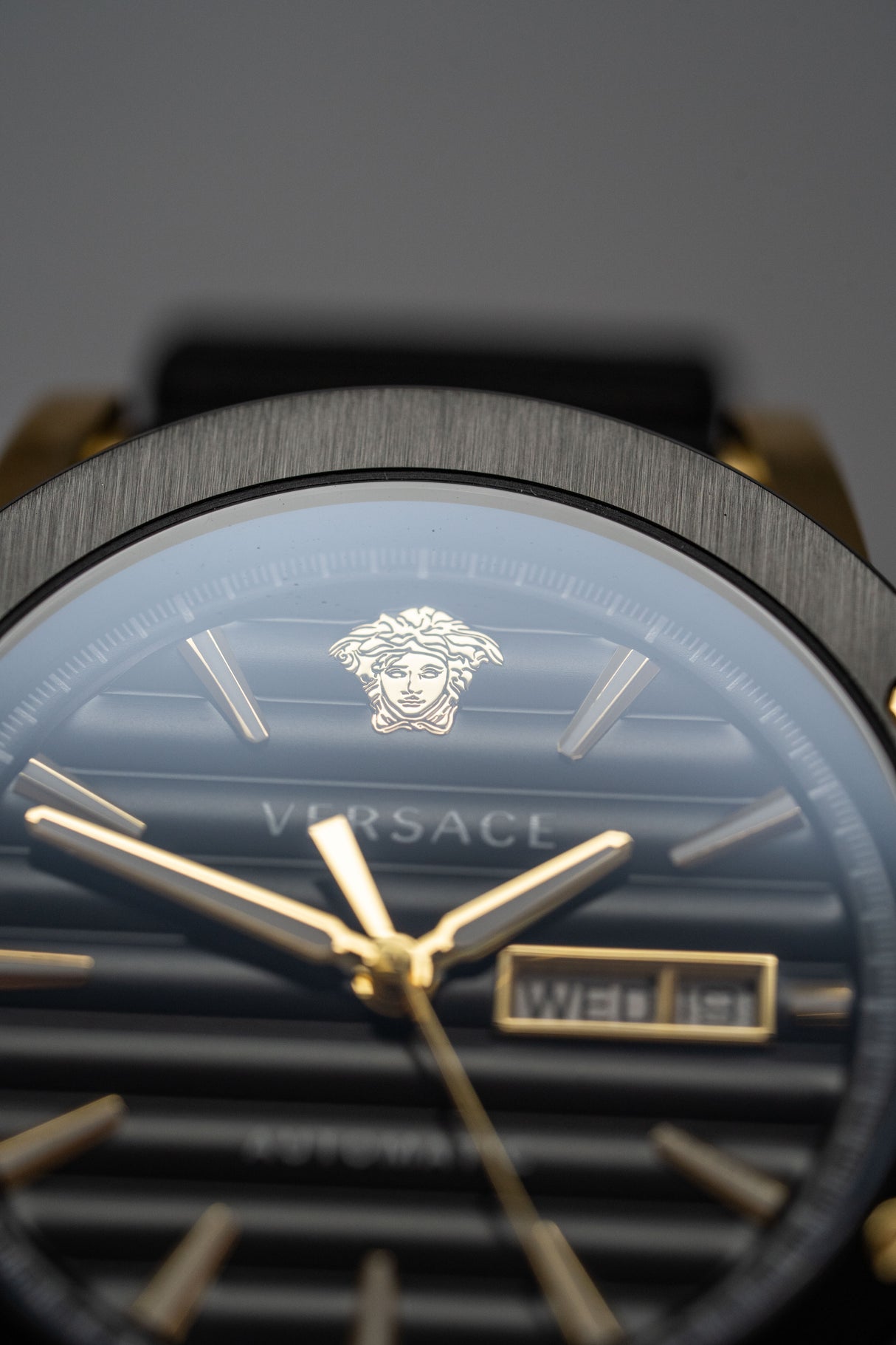 Versace Automatic Watch Theros Day Date Black and Gold VEDX00419