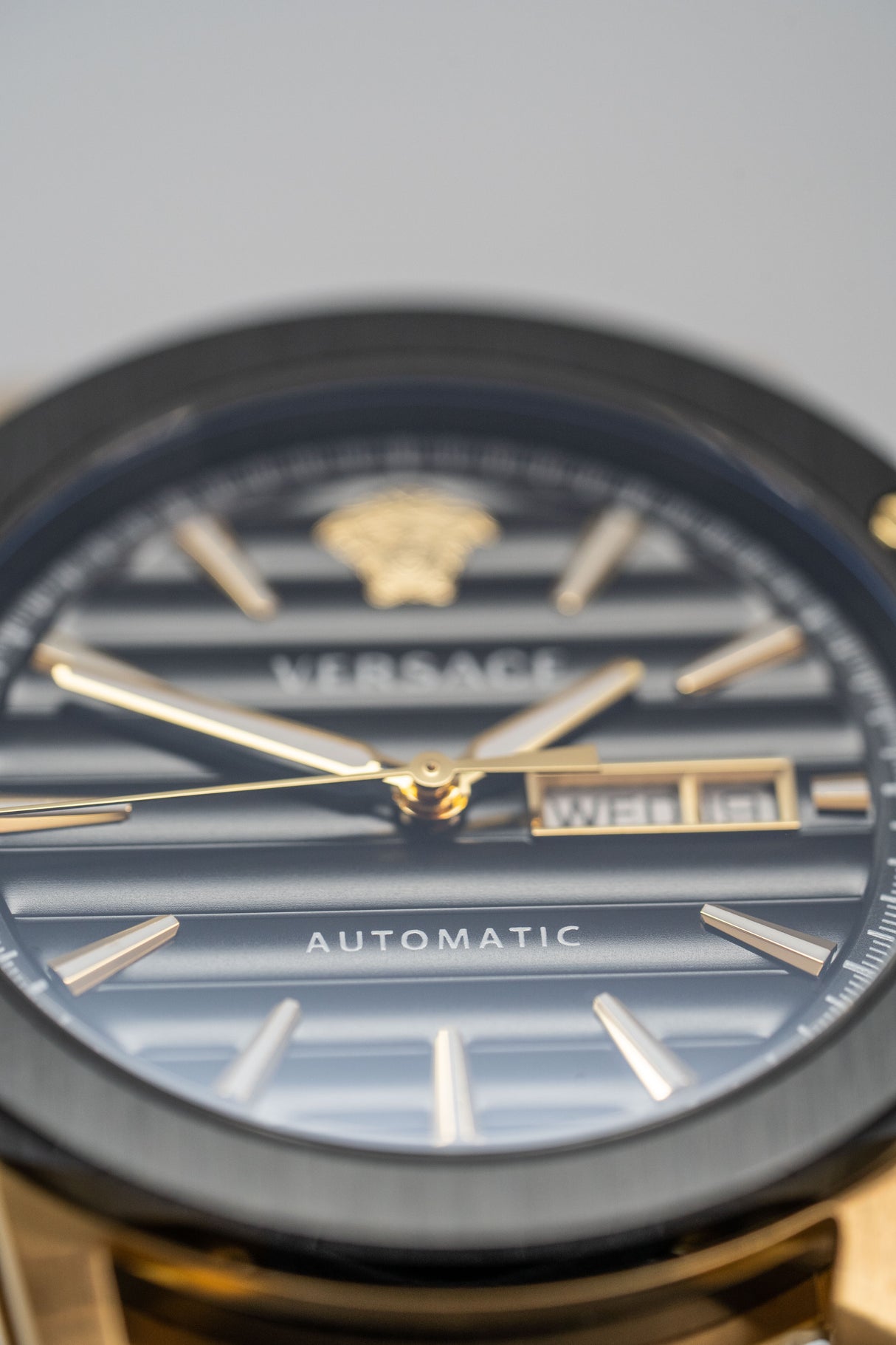 Versace Automatic Watch Theros Day Date Black and Gold VEDX00419