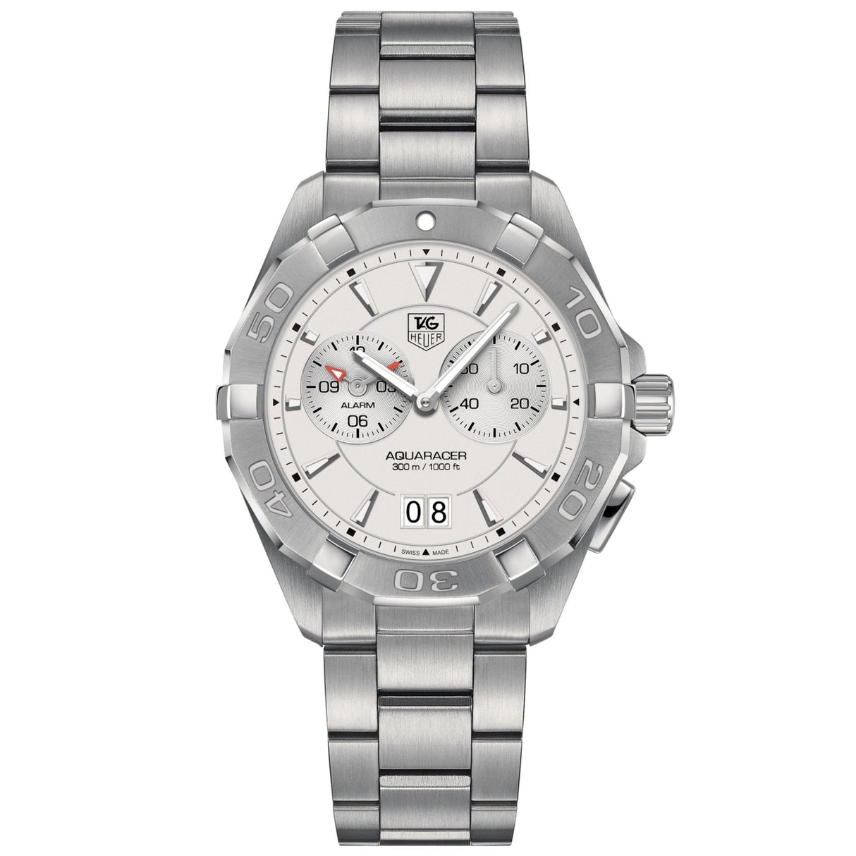 Tag Heuer Men's White Aquaracer Alarm Watch WAY111Y.BA0928 - Watches & Crystals