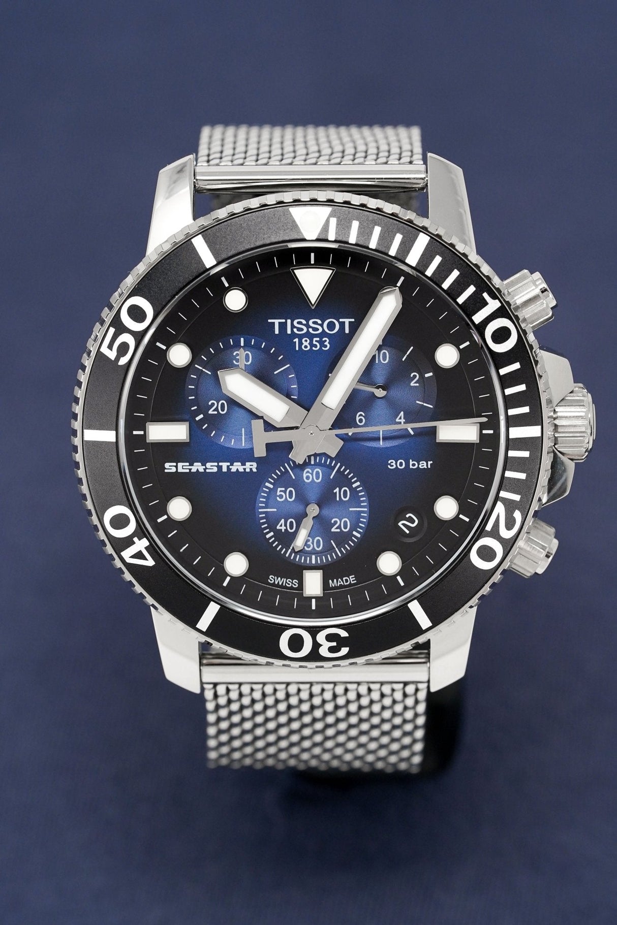 Tissot Chronograph Men's Watch SEASTAR 1000 Blue T1204171104102 - Watches & Crystals