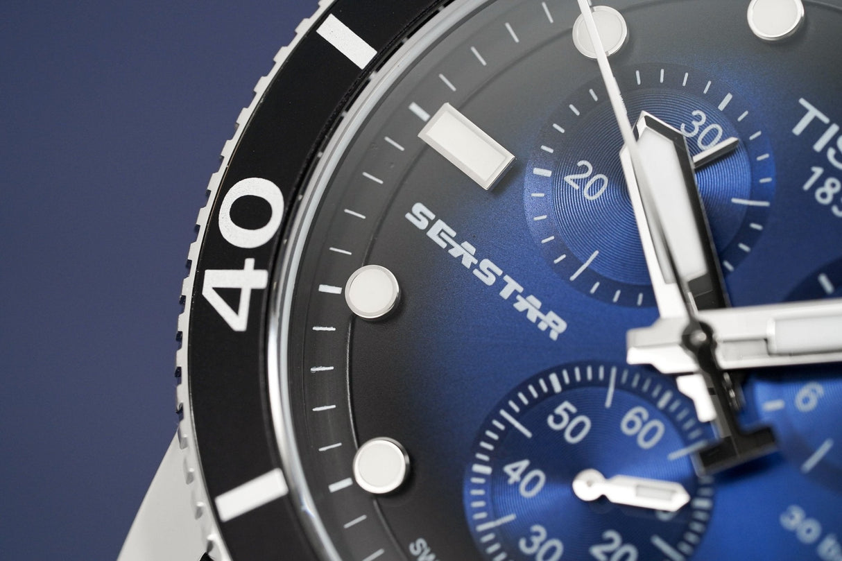 Tissot Chronograph Men's Watch SEASTAR 1000 Blue T1204171104102 - Watches & Crystals