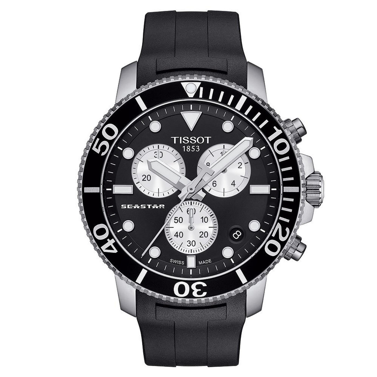 Tissot Chronograph Watch SEASTAR 1000 Black Rubber T1204171705100 - Watches & Crystals