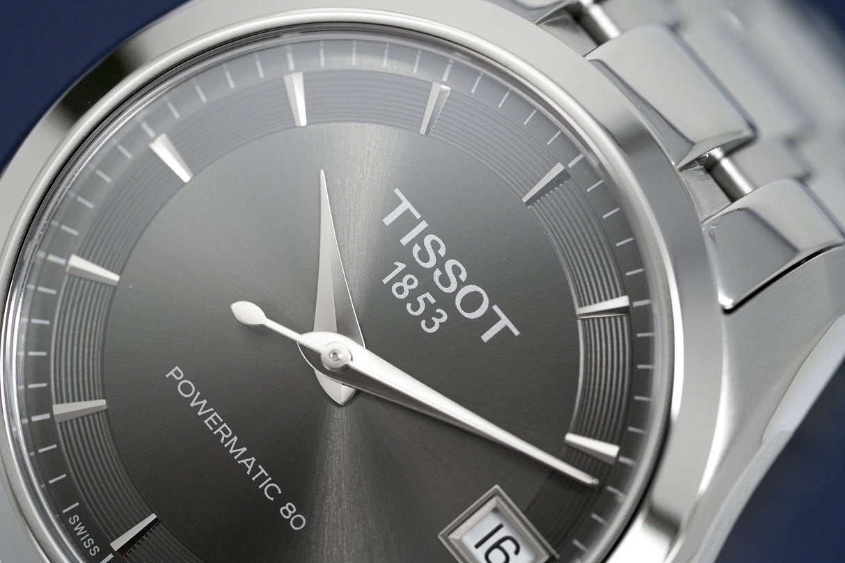 Tissot Ladies T-Classic Automatic Watch Couturier Grey Powermatic 80 Date T0352071106100 - Watches & Crystals