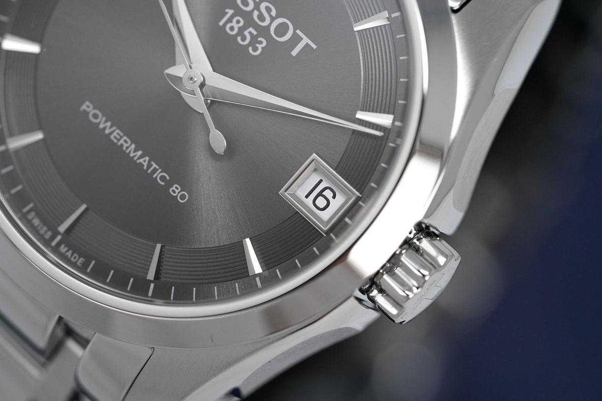 Tissot Ladies T-Classic Automatic Watch Couturier Grey Powermatic 80 Date T0352071106100 - Watches & Crystals