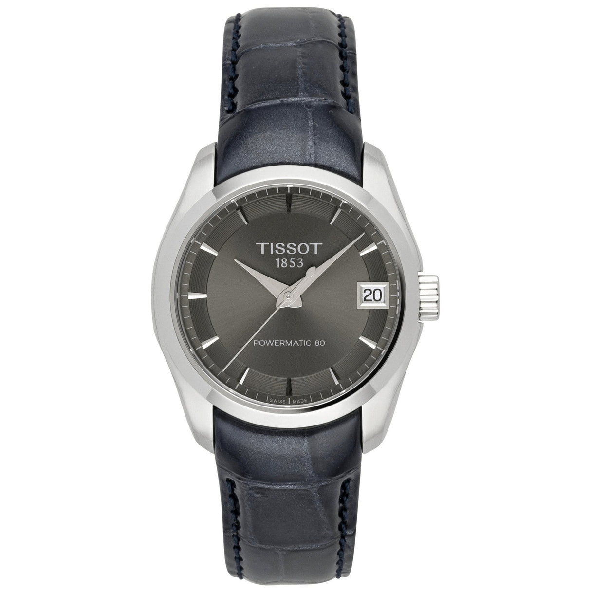 Tissot Ladies T-Classic Automatic Watch Couturier Powermatic 80 Date Blue Leather - Watches & Crystals