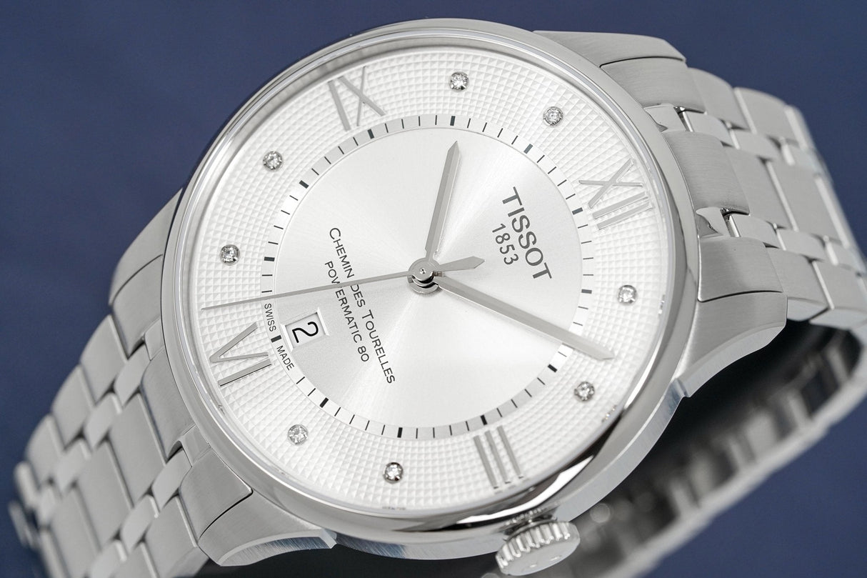 Tissot Mens Automatic Watch Chemin Des Tourelles Silver Diamond T0994071103300 - Watches & Crystals