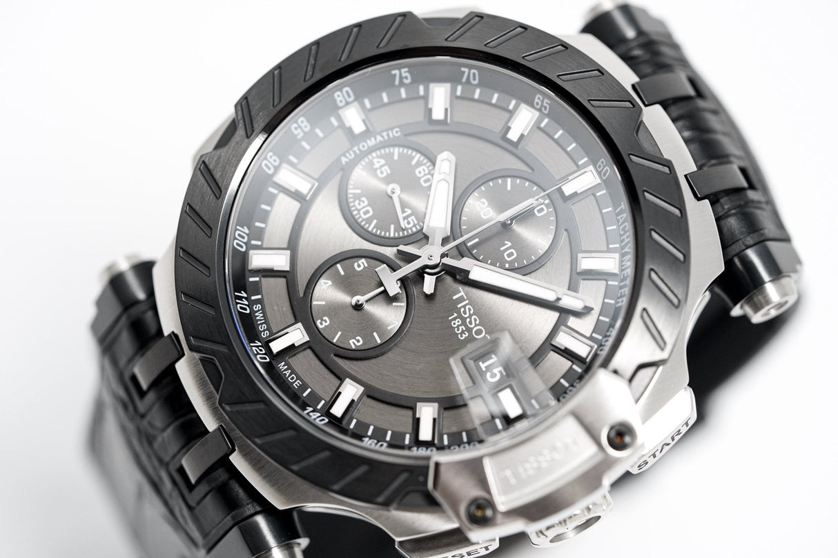 Tissot Men's Automatic Watch T-Race Chronograph Black T1154272706100 - Watches & Crystals