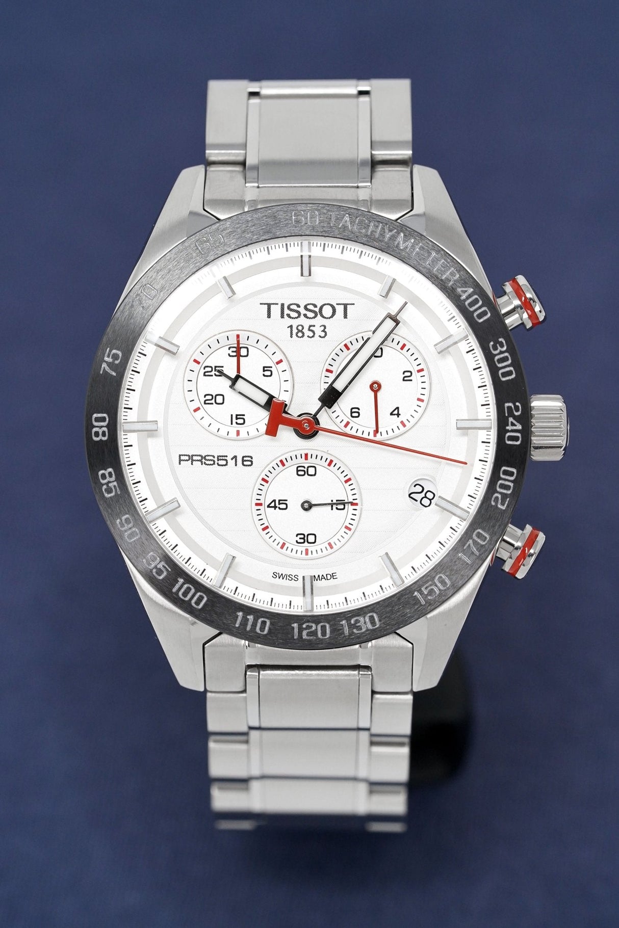 Tissot Men's Chronograph Watch PRS 516 Steel White T1004171103100 - Watches & Crystals
