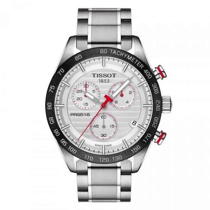 Tissot Men's Chronograph Watch PRS 516 Steel White T1004171103100 - Watches & Crystals
