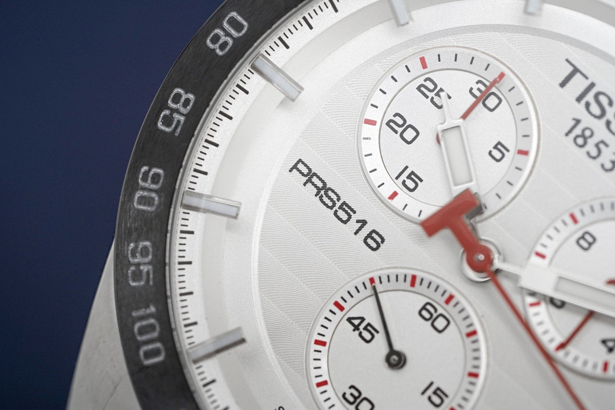 Tissot Men's Chronograph Watch PRS 516 Steel White T1004171103100 - Watches & Crystals