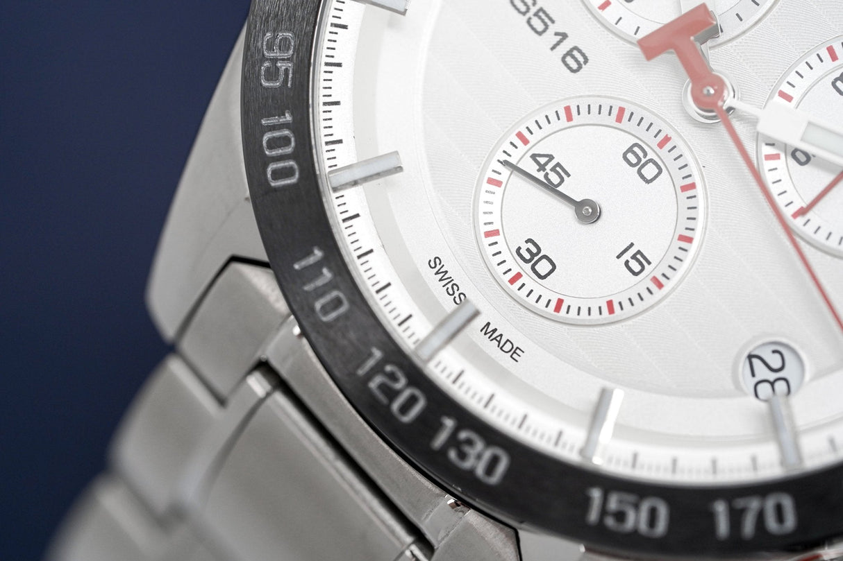 Tissot Men's Chronograph Watch PRS 516 Steel White T1004171103100 - Watches & Crystals