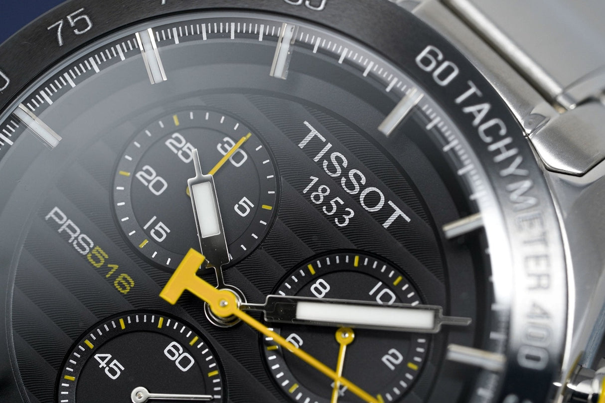 Tissot Men's Chronograph Watch PRS 516 Steel Yellow T1004171105100 - Watches & Crystals
