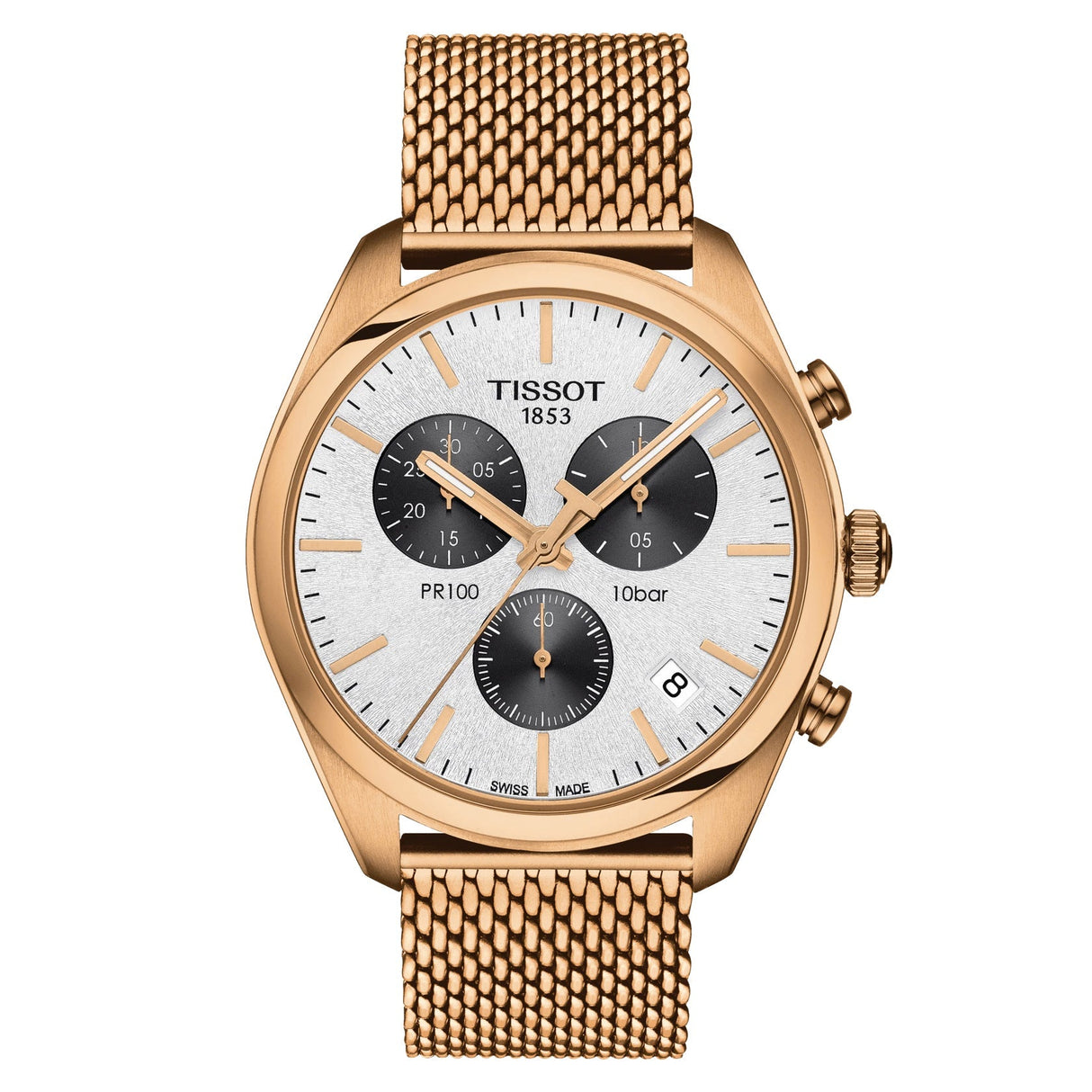 Tissot Men's PR 100 Watch Rose Gold Chronograph T1014173303101 - Watches & Crystals