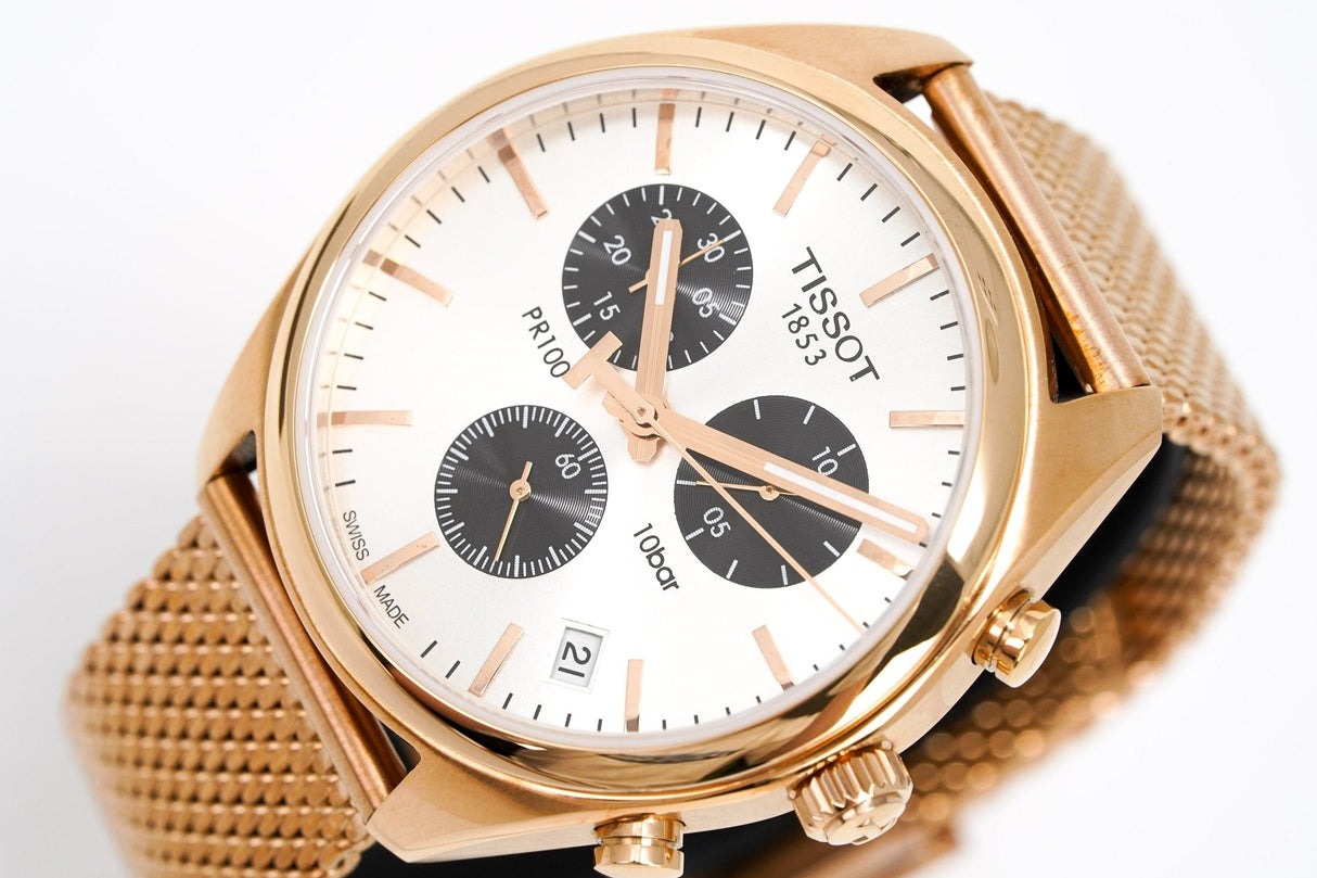 Tissot Men's PR 100 Watch Rose Gold Chronograph T1014173303101 - Watches & Crystals