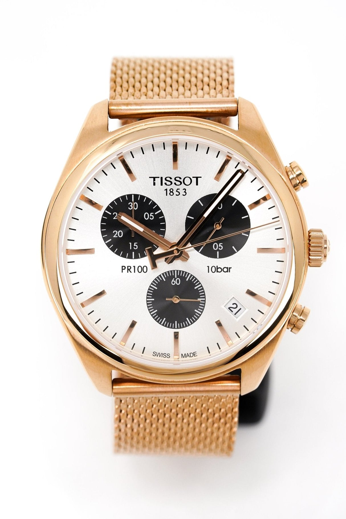 Tissot Men's PR 100 Watch Rose Gold Chronograph T1014173303101 - Watches & Crystals