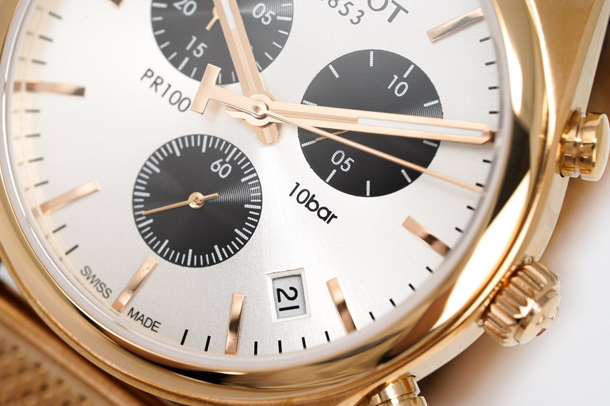 Tissot Men's PR 100 Watch Rose Gold Chronograph T1014173303101 - Watches & Crystals