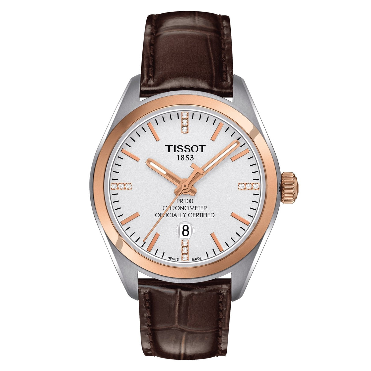 Tissot PR 100 Powermatic 80 Date Leather Strap - Watches & Crystals