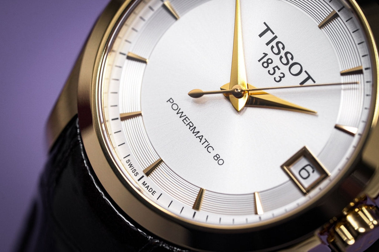 Tissot T-Classic Couturier Powermatic 80 Date Leather Rose Gold - Watches & Crystals