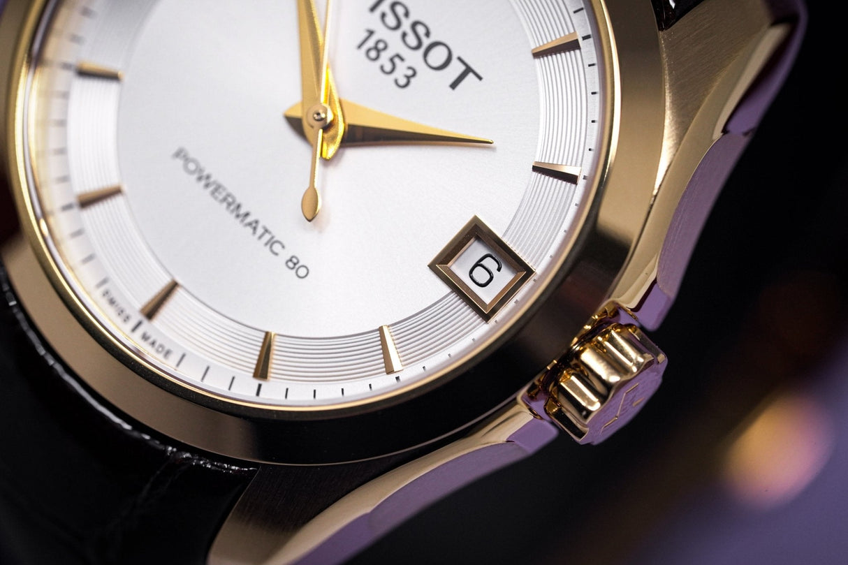 Tissot T-Classic Couturier Powermatic 80 Date Leather Rose Gold - Watches & Crystals