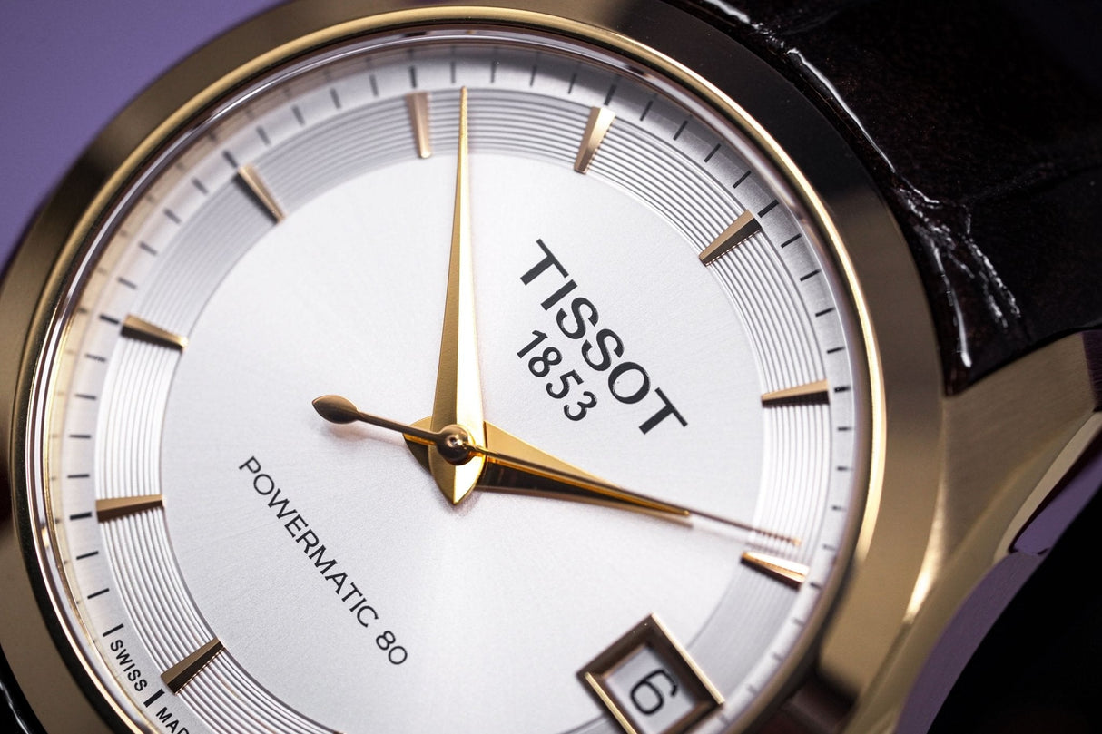 Tissot T-Classic Couturier Powermatic 80 Date Leather Rose Gold - Watches & Crystals