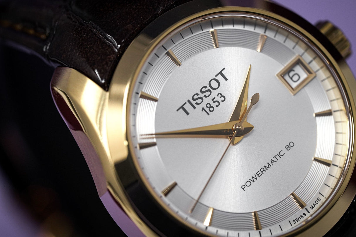 Tissot T-Classic Couturier Powermatic 80 Date Leather Rose Gold - Watches & Crystals