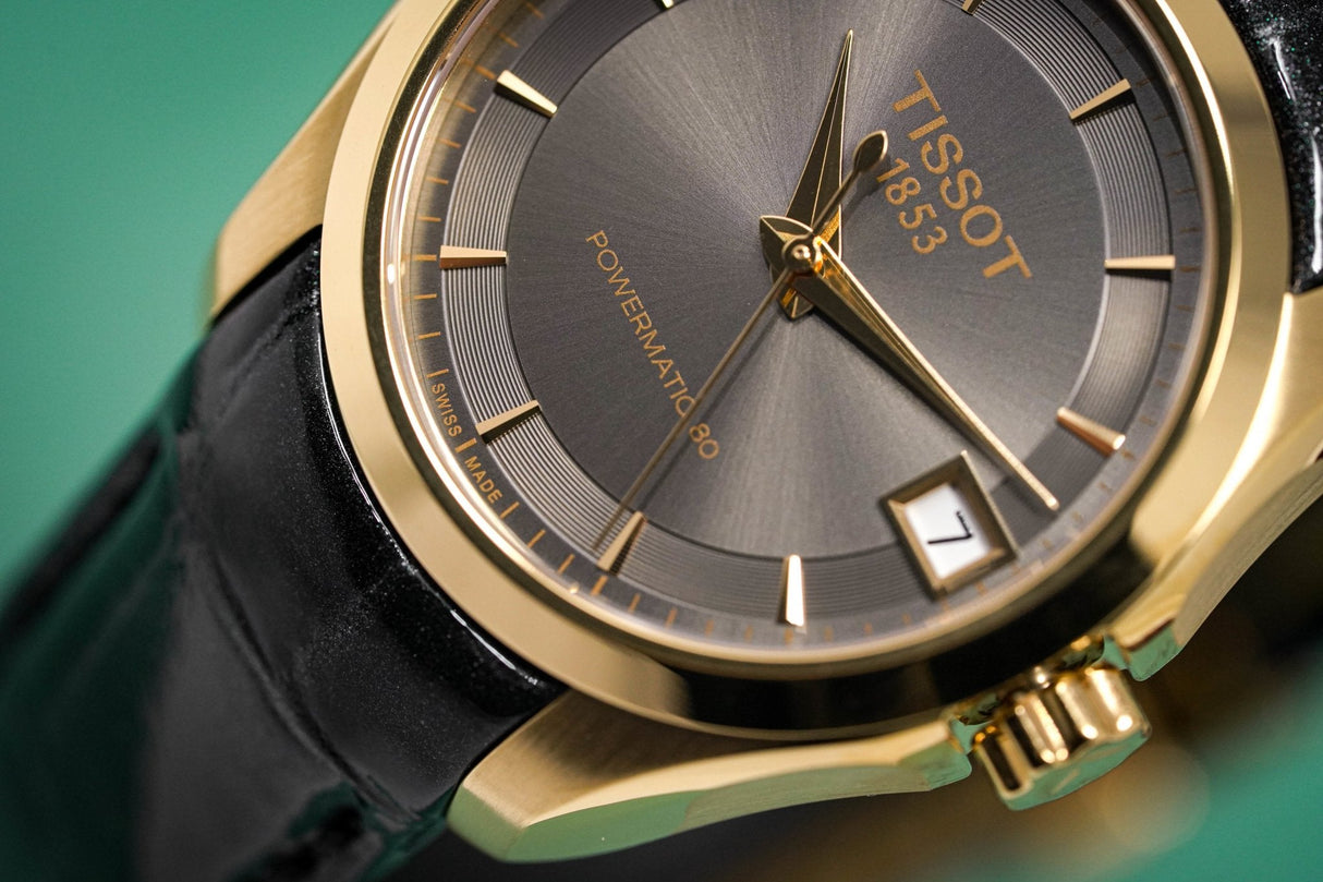 Tissot T-Classic Couturier Powermatic 80 Date Purple Rose Gold - Watches & Crystals