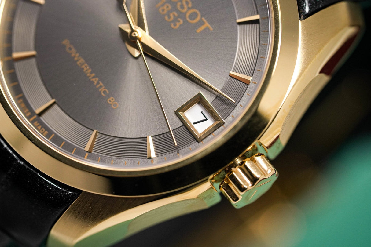 Tissot T-Classic Couturier Powermatic 80 Date Purple Rose Gold - Watches & Crystals