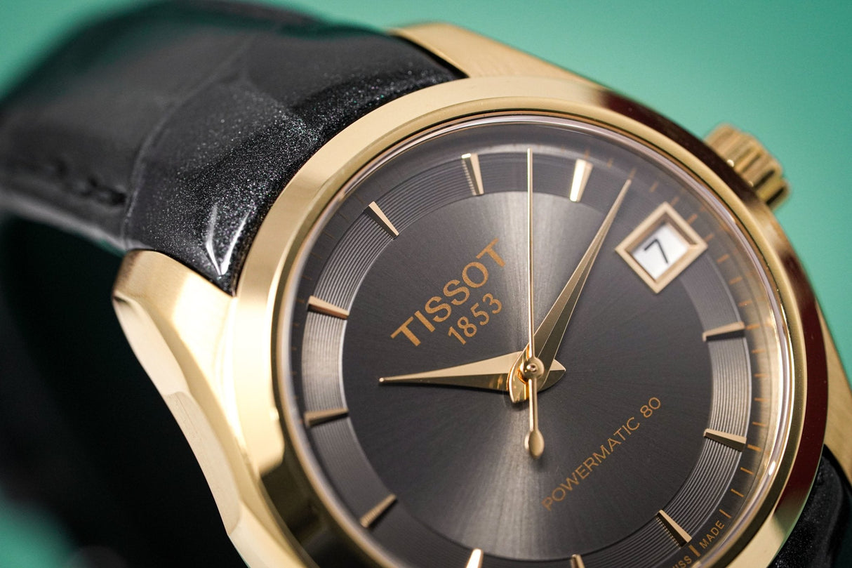 Tissot T-Classic Couturier Powermatic 80 Date Purple Rose Gold - Watches & Crystals