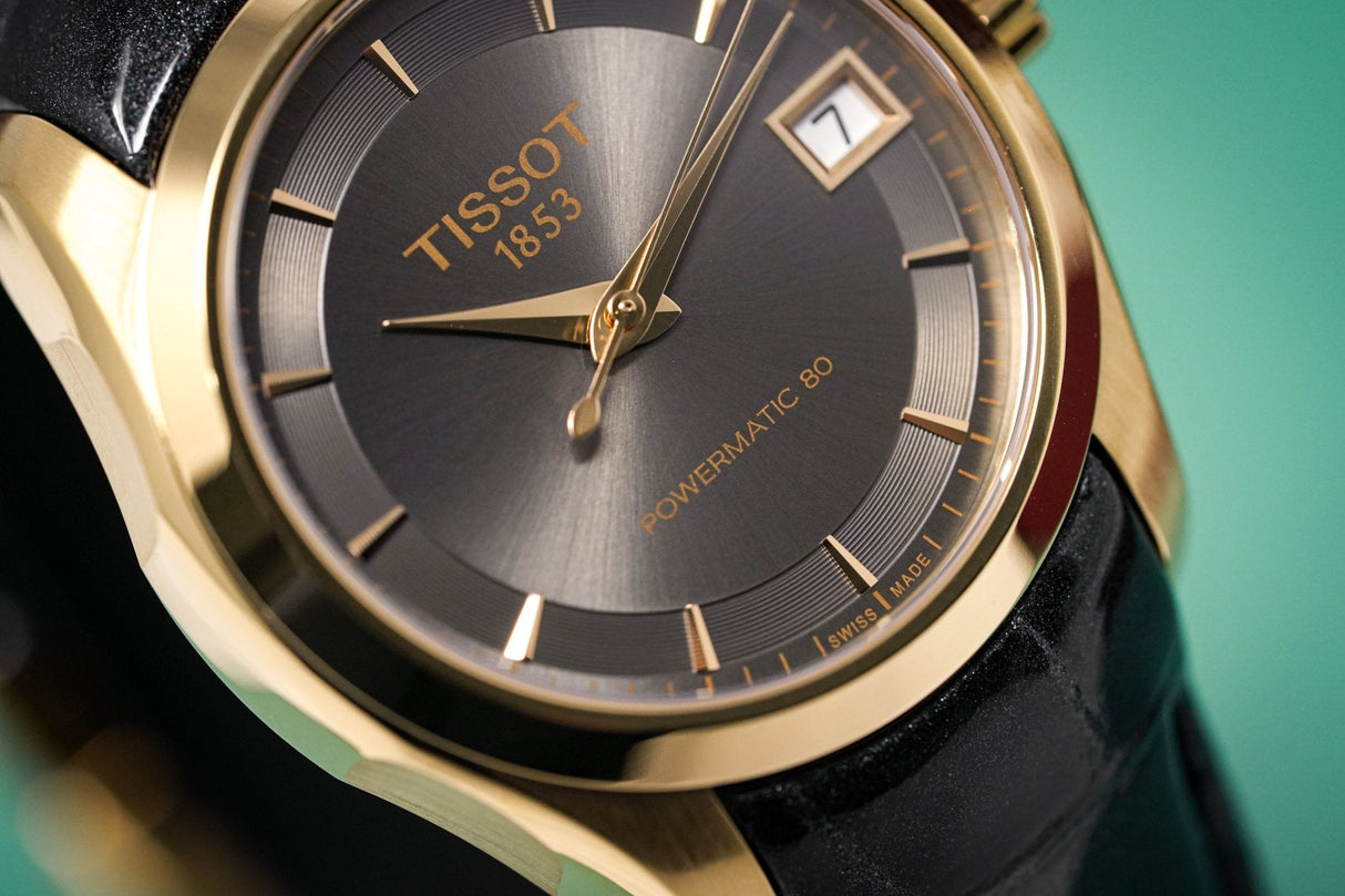 Tissot T-Classic Couturier Powermatic 80 Date Purple Rose Gold - Watches & Crystals