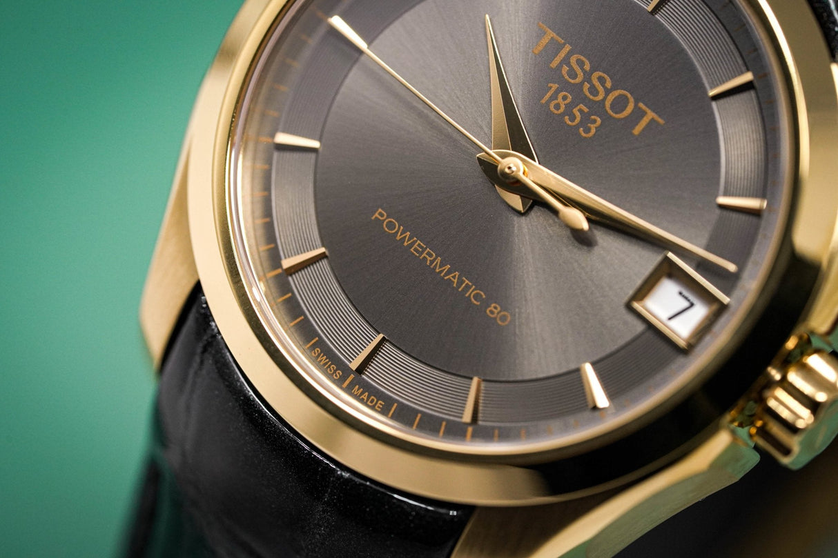 Tissot T-Classic Couturier Powermatic 80 Date Purple Rose Gold - Watches & Crystals