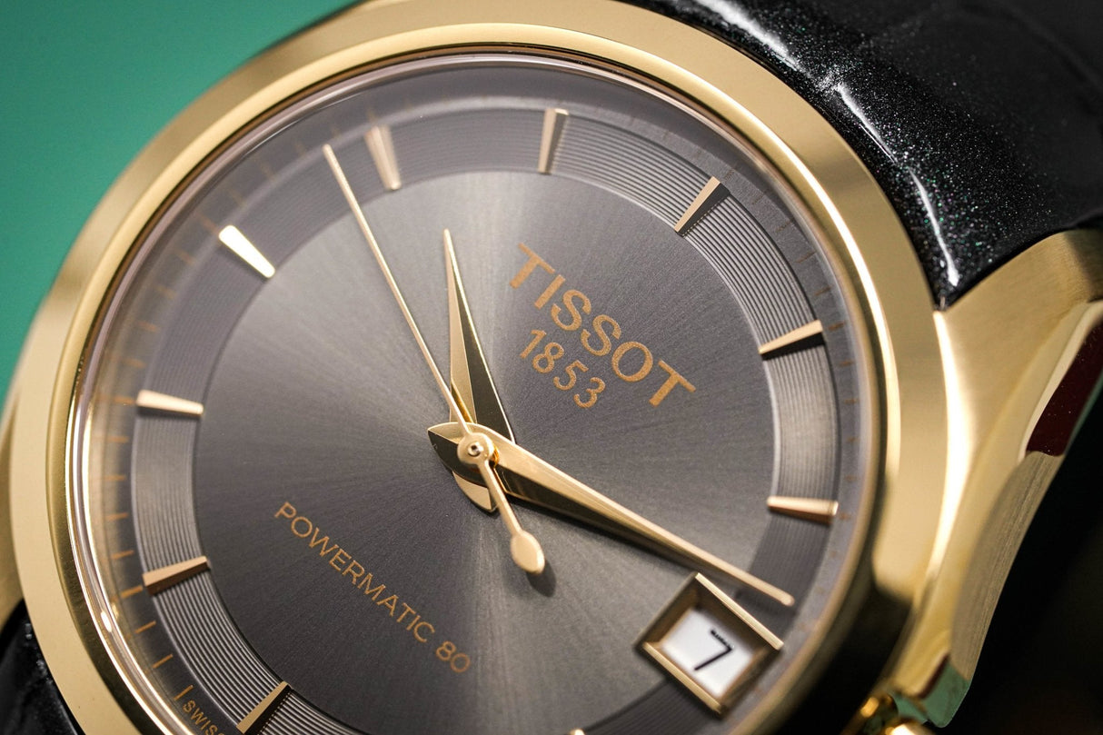 Tissot T-Classic Couturier Powermatic 80 Date Purple Rose Gold - Watches & Crystals